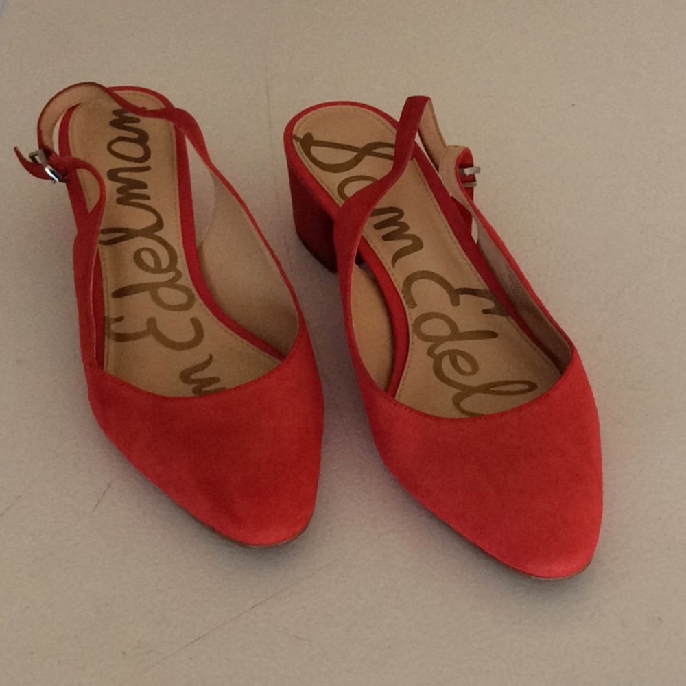 Sale-Sam Edelman Orange Suede Shoe